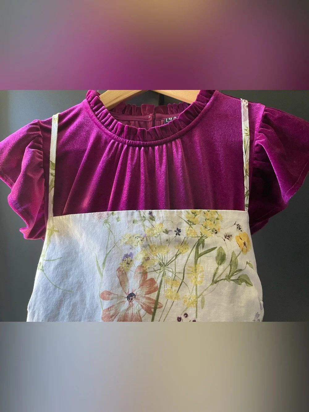 🌷🎀 Elegant H&M Linen-Blend Cottagecore Bib Shorts w/ GAP Plum Ruffled Top